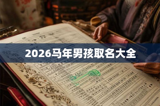 2026马年男孩取名大全