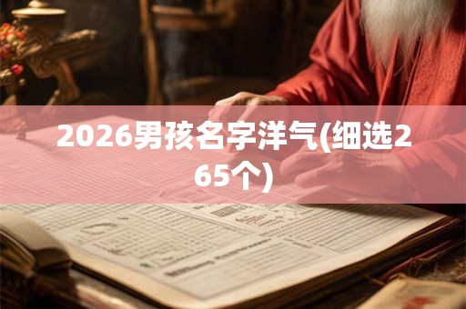 2026男孩名字洋气(细选265个)