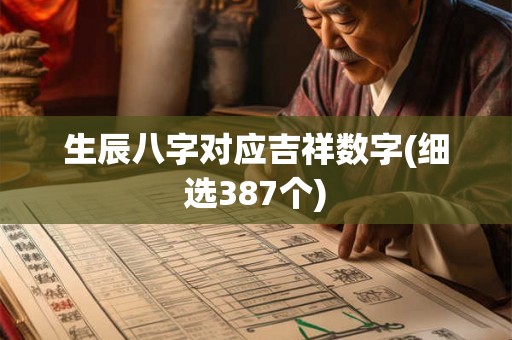 生辰八字对应吉祥数字(细选387个)