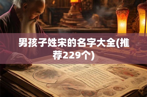 男孩子姓宋的名字大全(推荐229个)