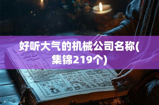好听大气的机械公司名称(集锦219个)