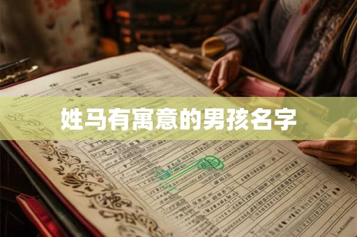 姓马有寓意的男孩名字