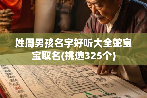 姓周男孩名字好听大全蛇宝宝取名(挑选325个)
