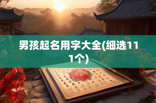 男孩起名用字大全(细选111个)