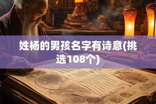 姓杨的男孩名字有诗意(挑选108个)