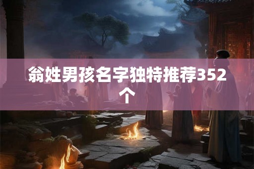 翁姓男孩名字独特推荐352个