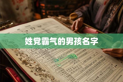 姓党霸气的男孩名字