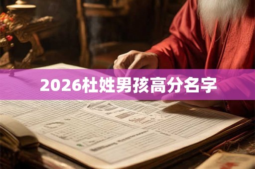 2026杜姓男孩高分名字