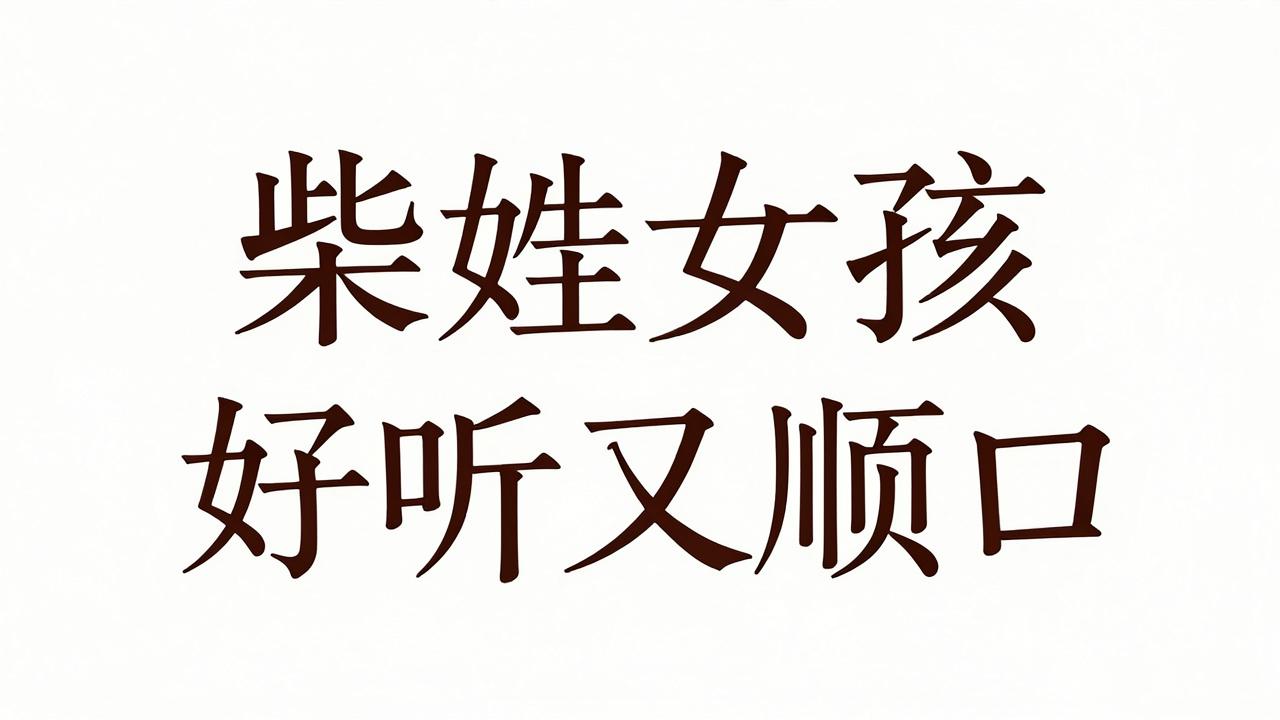 柴姓女孩名字好听又顺口