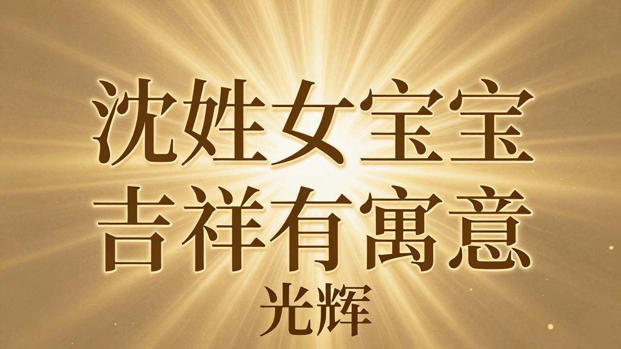 沈姓女宝宝名字吉祥有寓意