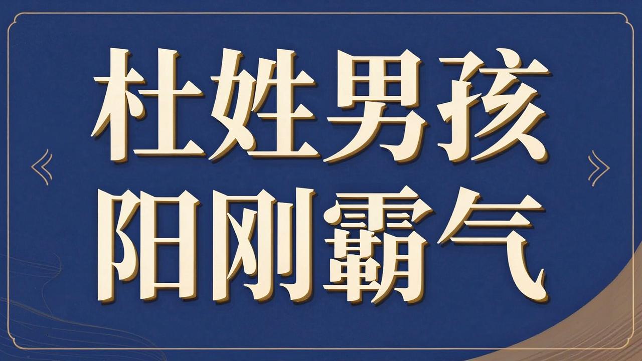 杜姓男孩名字阳刚霸气