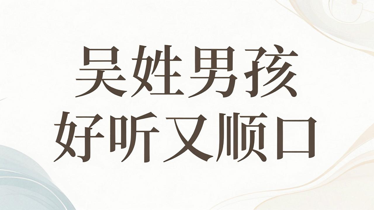吴姓男孩名字好听又顺口 吴姓男孩名字好听又顺口