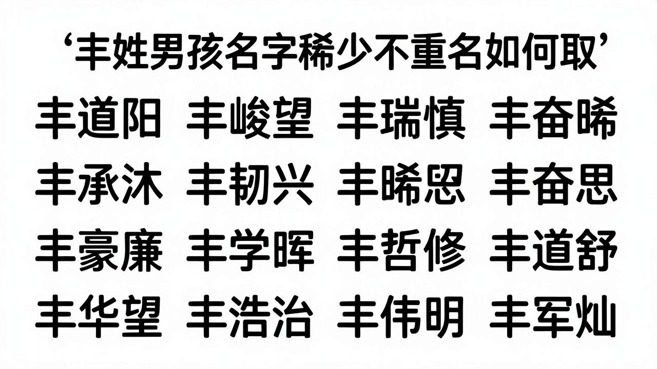 丰姓男孩名字稀少不重名