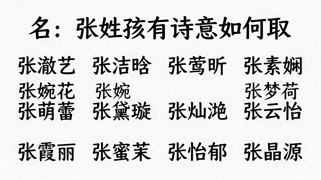 张姓女孩名字古风有诗意