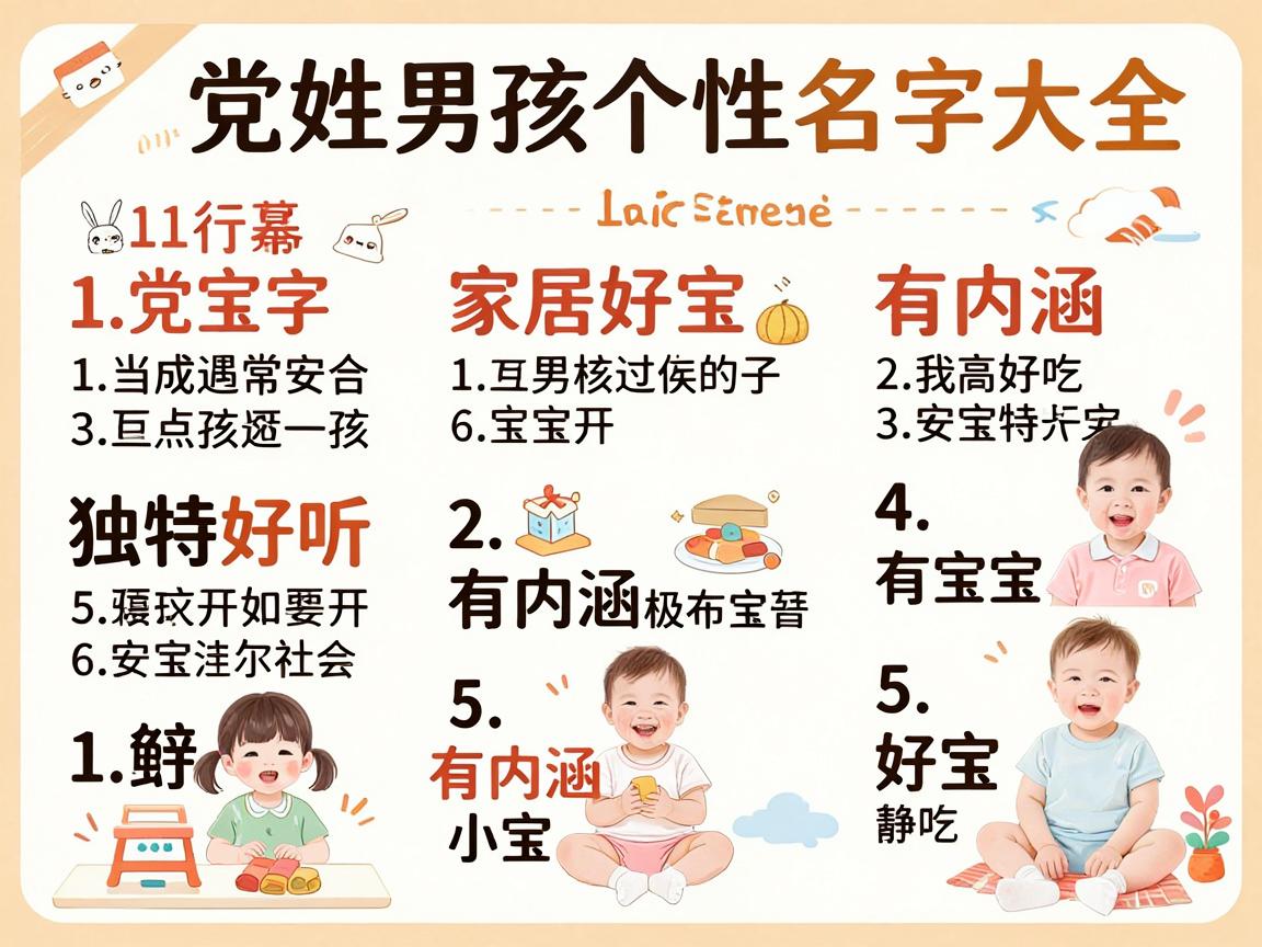 党姓男孩个性名字大全，独特好听有内涵