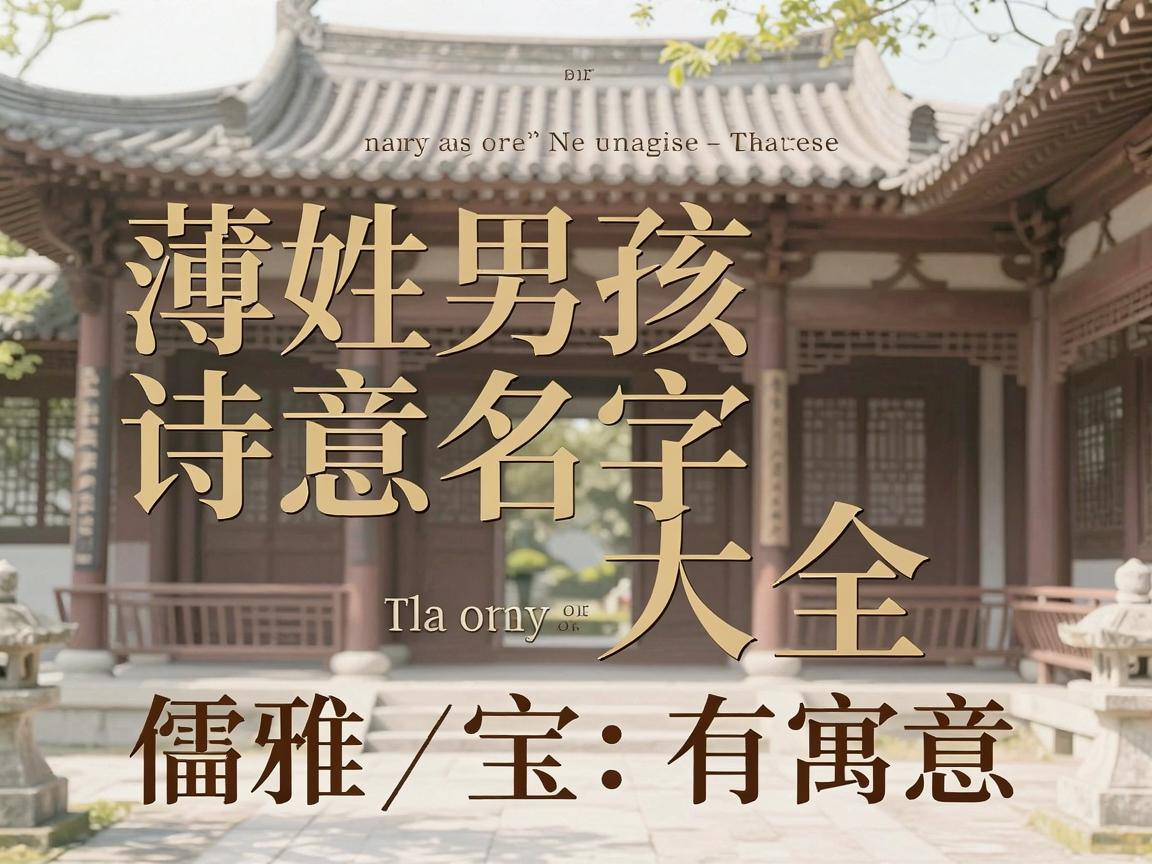 薄姓男孩诗意名字大全，古风儒雅有寓意