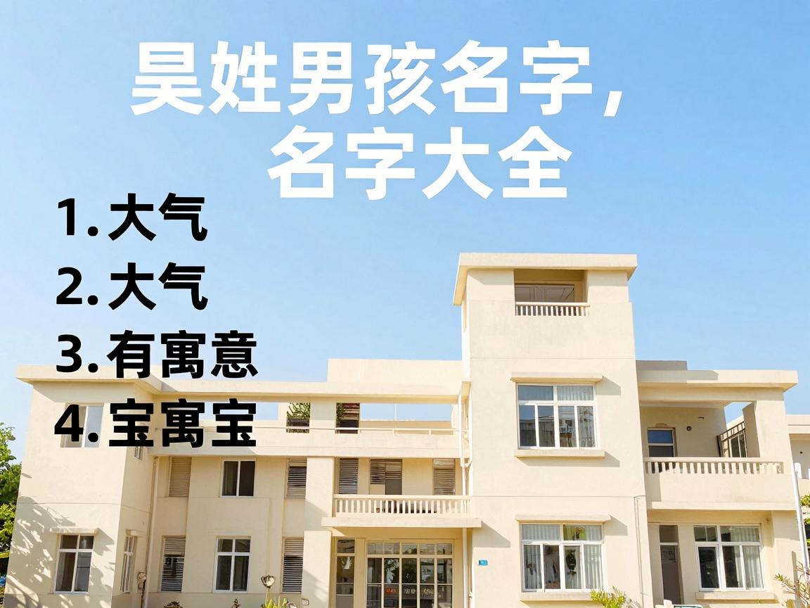 吴姓男孩好听名字大全，大气有寓意