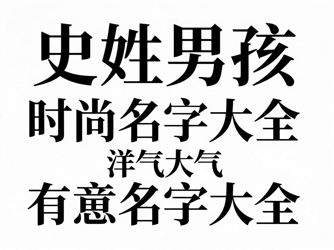 史姓男孩时尚名字大全，洋气大气有寓意
