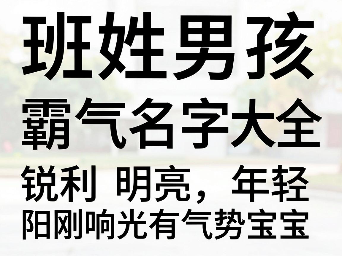 班姓男孩霸气名字大全，阳刚响亮有气势