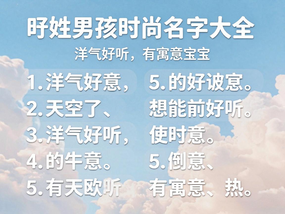 尚姓男孩时尚名字大全，洋气好听有寓意
