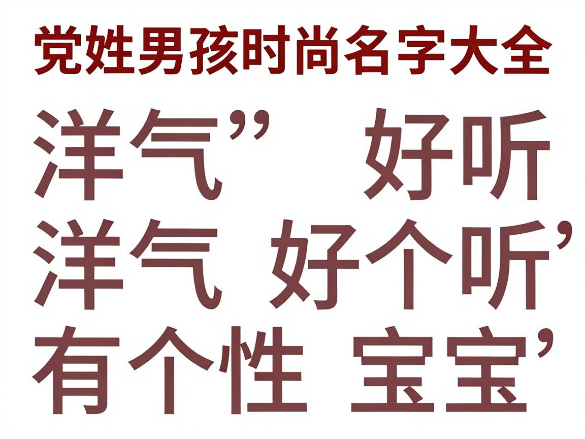 党姓男孩时尚名字大全，洋气好听有个性