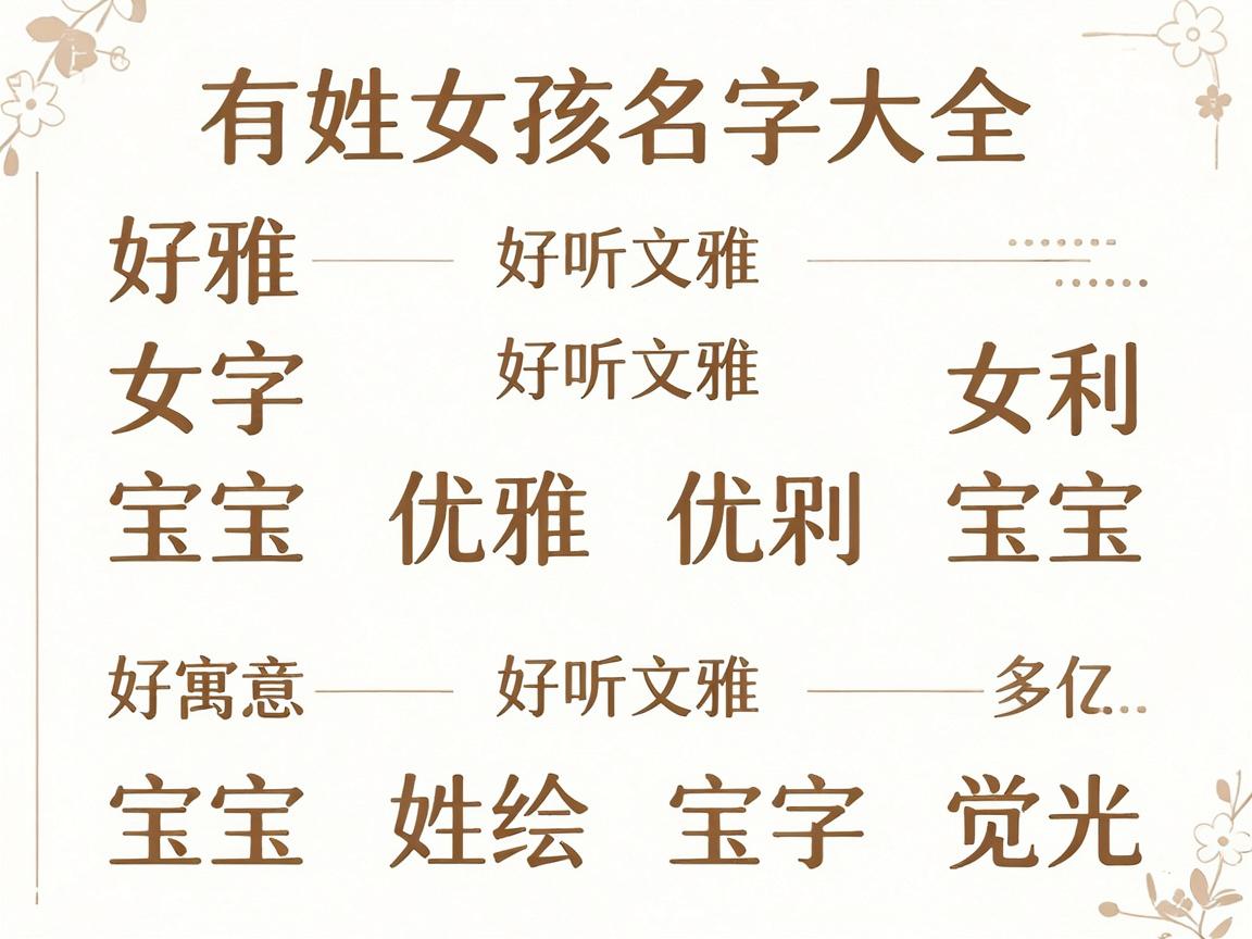 有姓女孩名字大全,好听文雅有寓意 有姓女孩名字大全,好听文雅有寓意