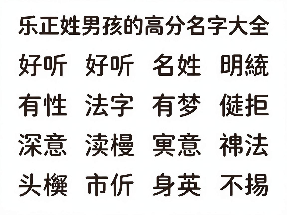乐正姓男孩高分名字大全，好听有寓意