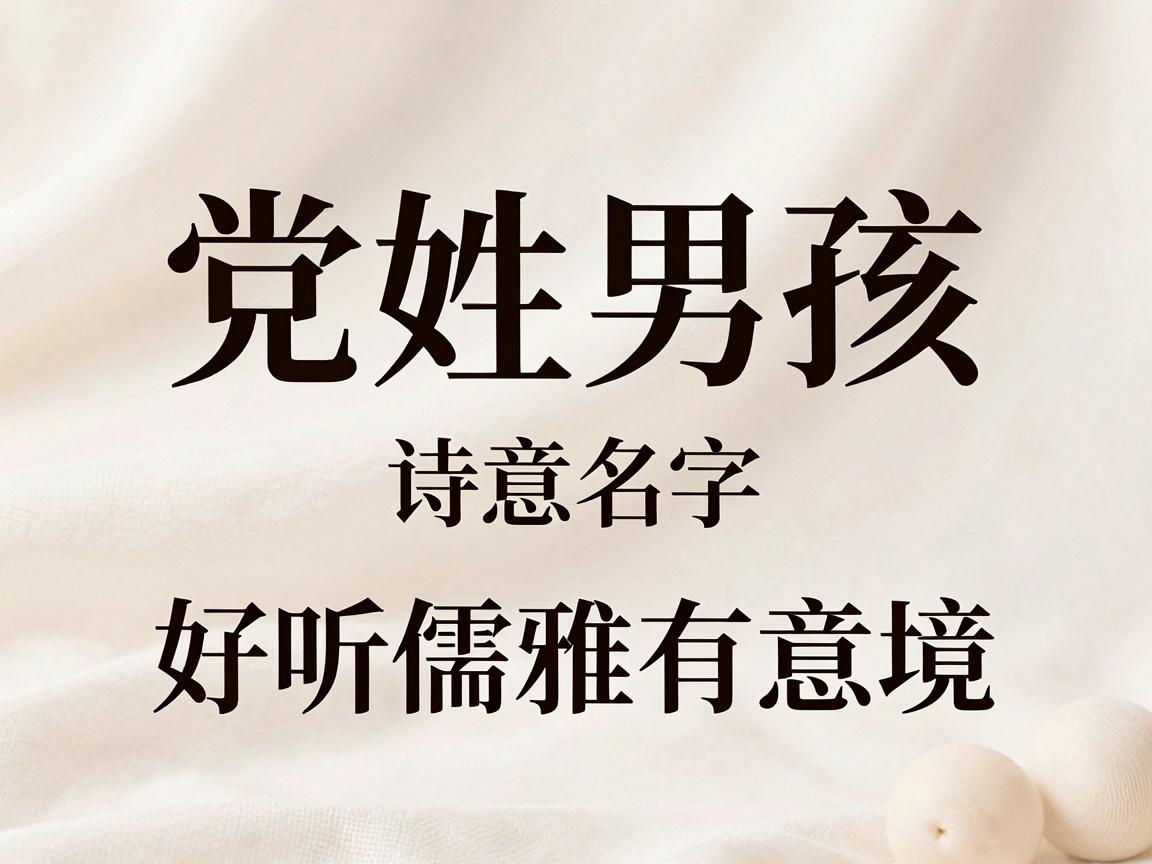 党姓男孩诗意名字：好听儒雅有意境
