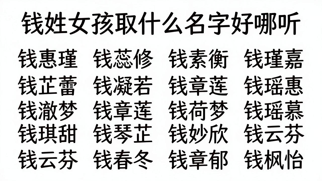 钱姓女孩取什么名字好听