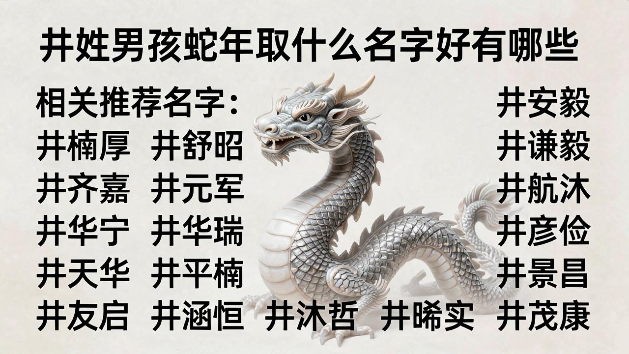 井姓男孩蛇年取什么名字好 井姓男孩蛇年取什么名字好