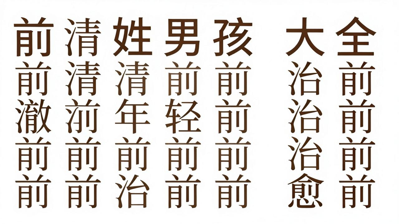 前姓男孩名字大全有哪些