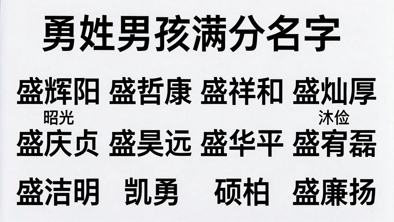 盛姓男孩满分名字有哪些