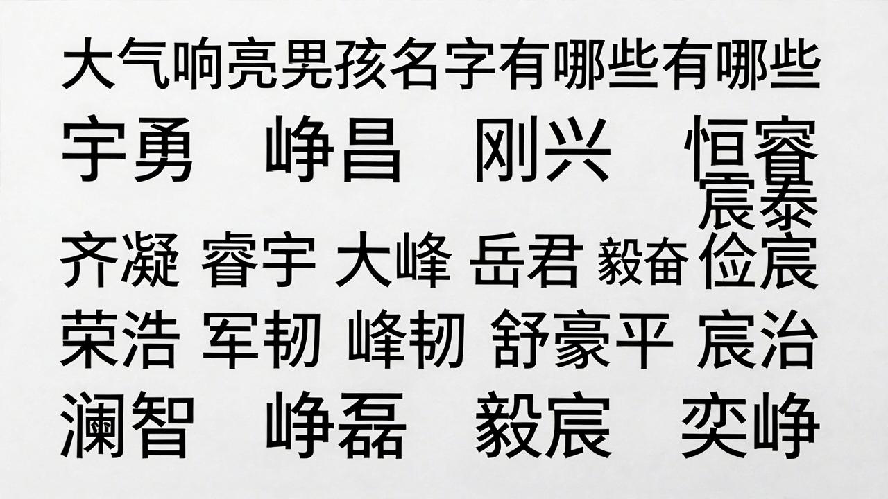 大气响亮的男孩名字有哪些 大气响亮的男孩名字有哪些