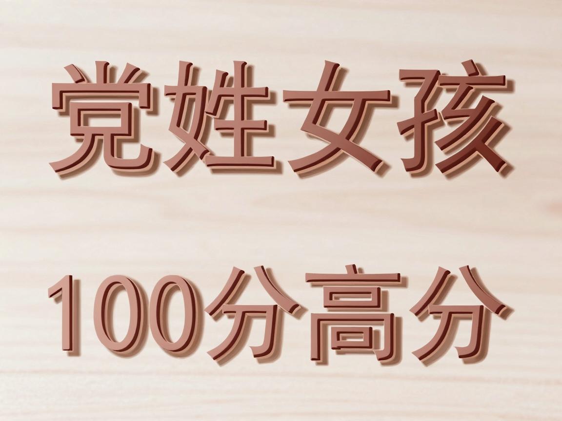 党姓女孩100分高分名字