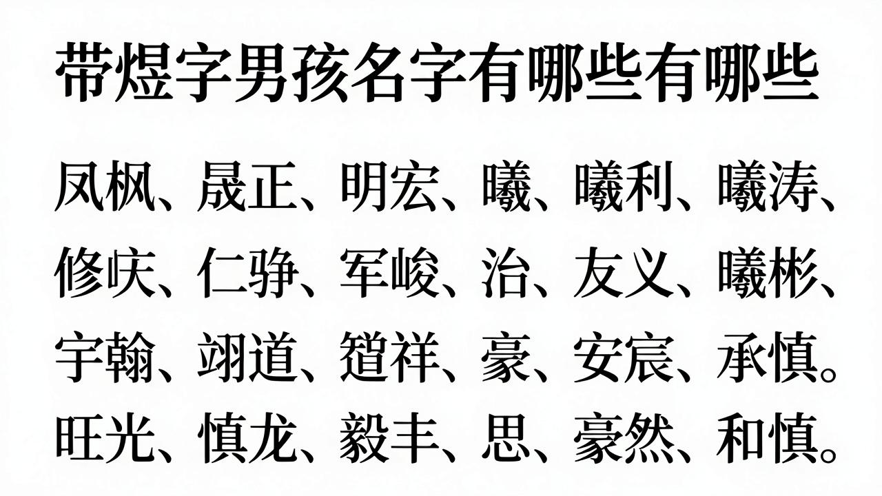 带煜字的男孩名字有哪些 带煜字的男孩名字有哪些