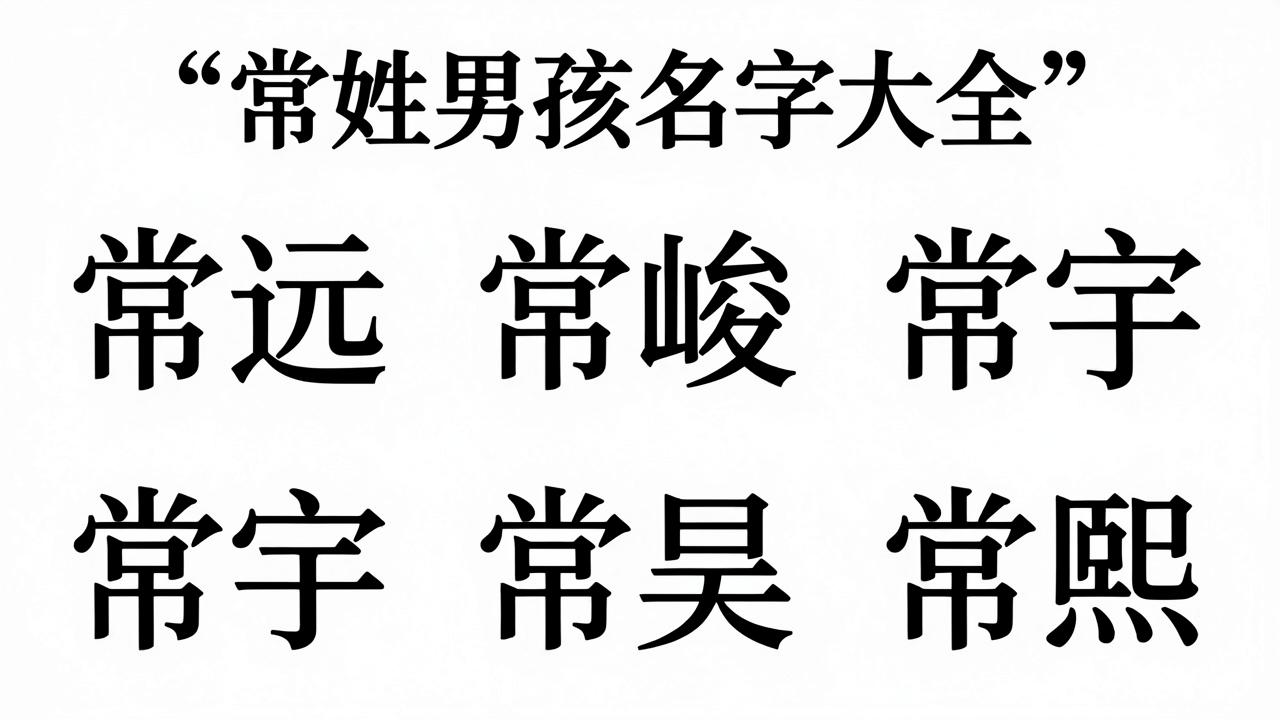 常姓男孩名字大全有哪些