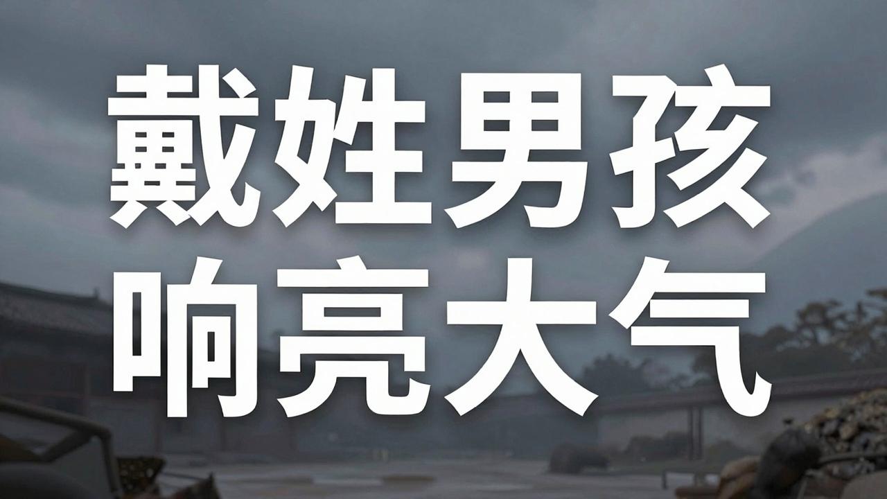 戴姓男孩名字响亮大气