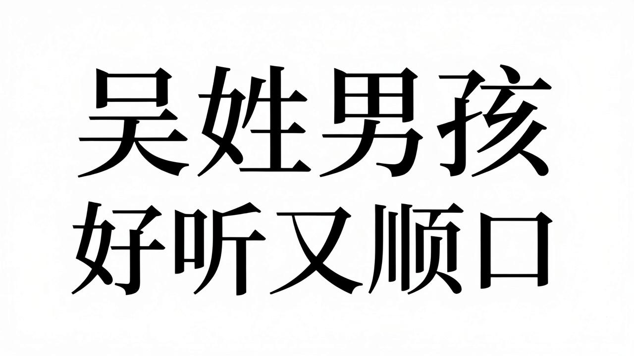 吴姓男孩名字好听又顺口