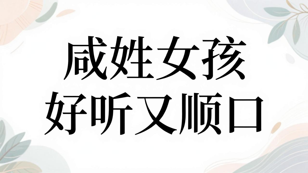咸姓女孩名字好听又顺口 咸姓女孩名字好听又顺口