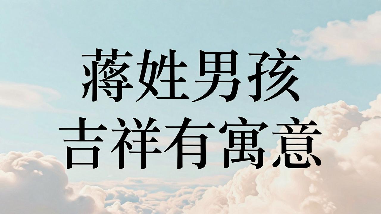 蒋姓男孩名字吉祥有寓意 蒋姓男孩名字吉祥有寓意