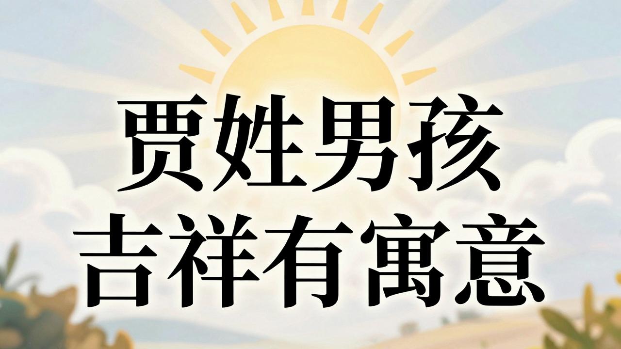 贾姓男孩名字吉祥有寓意 贾姓男孩名字吉祥有寓意