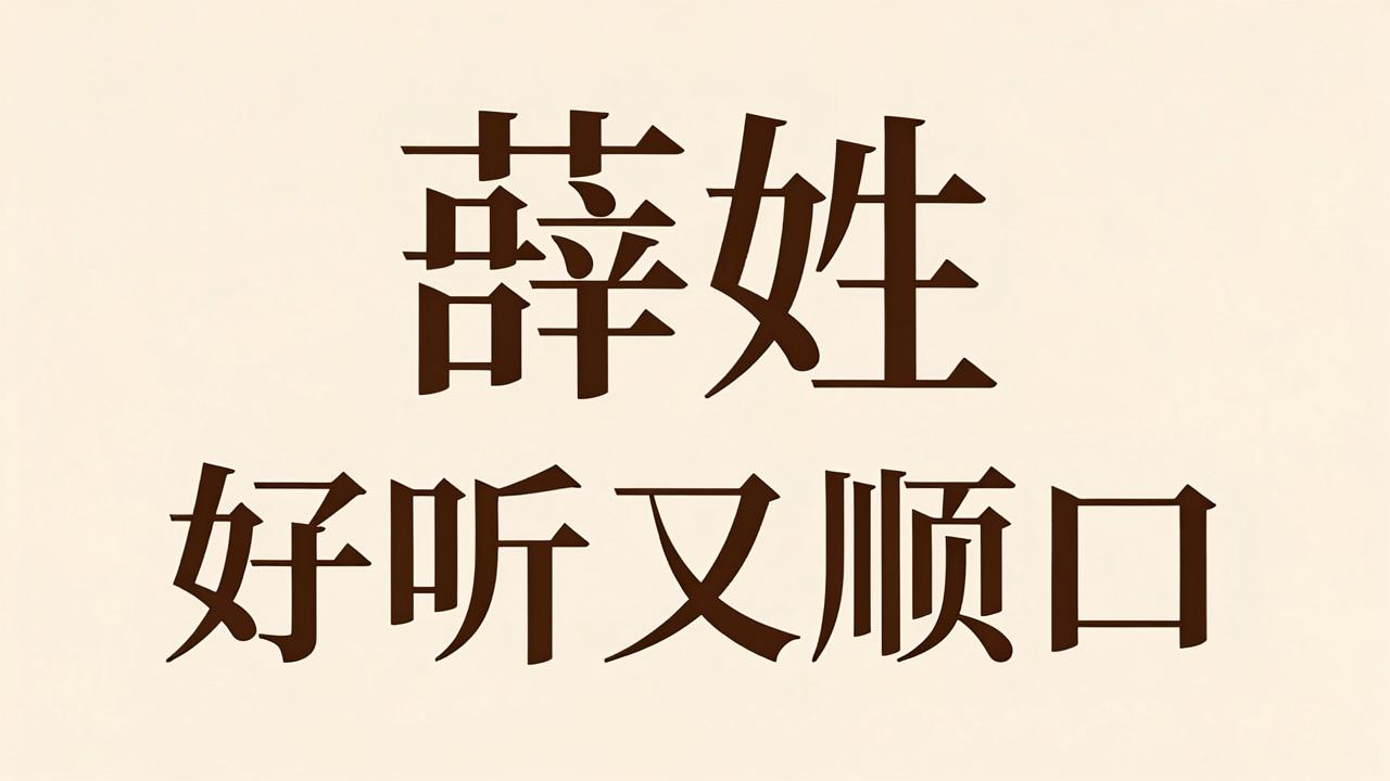 薛姓男孩名字好听又顺口