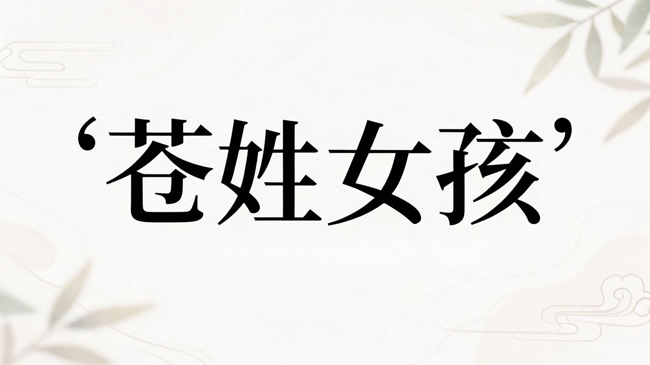 苍姓女孩名字高分又吉利