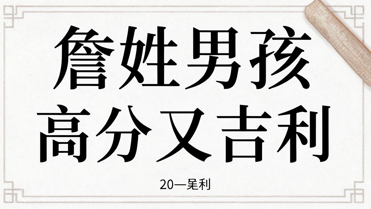 詹姓男孩名字高分又吉利