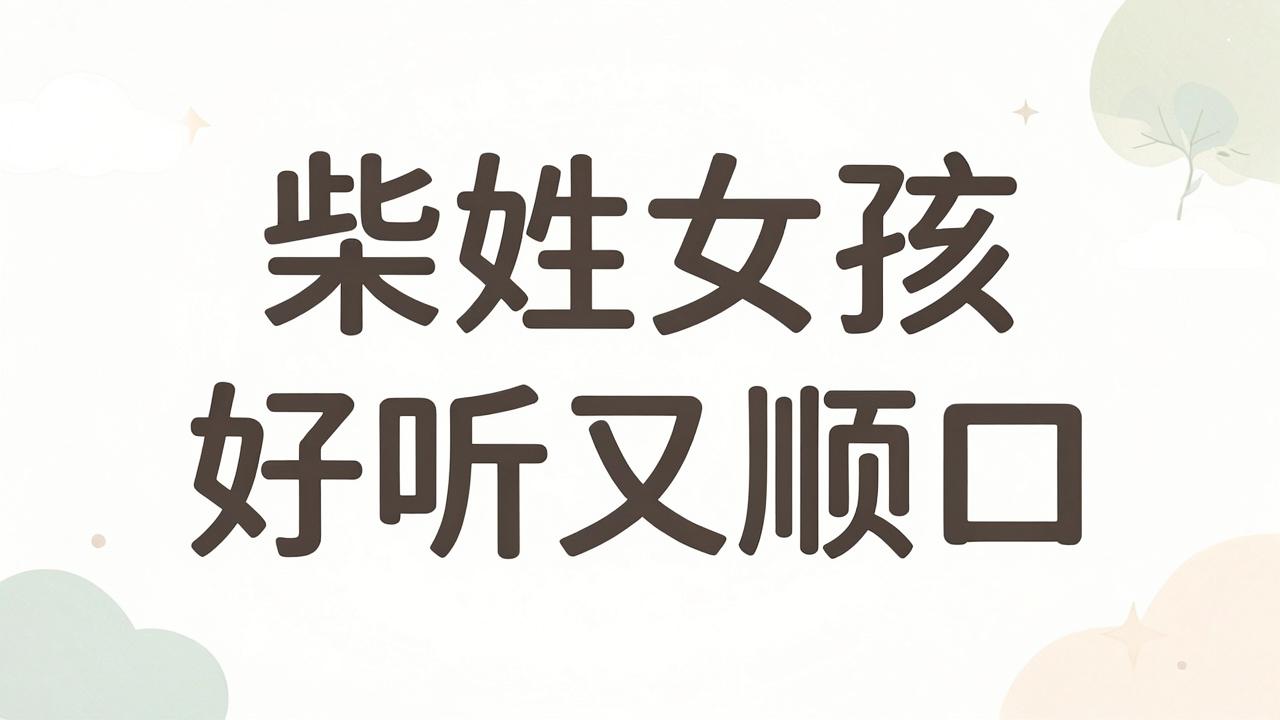 柴姓女孩名字好听又顺口 柴姓女孩名字好听又顺口