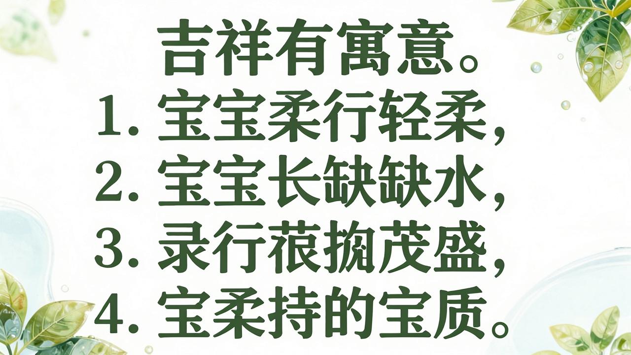 五行缺水宝宝名字吉祥有寓意
